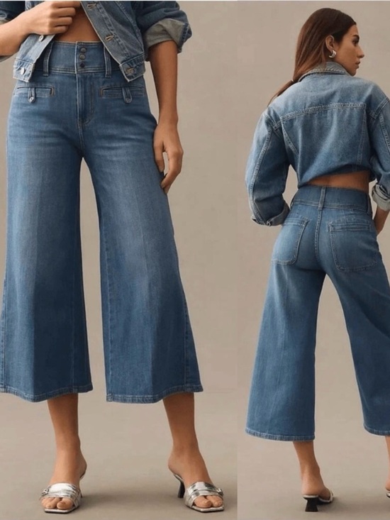 Anthropologie Denim - Anthropologie Pilcro Wide Leg Crop Jeans Size 29